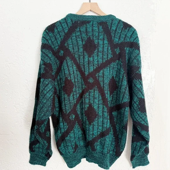 Vintage funky geometric oversized knit sweater size XL - Picture 4 of 6